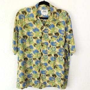Flax Mens Buttondown Shirt Short Sleeve Size S